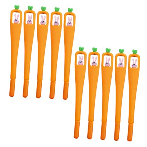 VILLCASE 10 Stück Kawaii Kugelschreiber mit Cartoon Hasen Karottenmotiv Leichte Ergonomische Schreibstifte Glatte Tinte Kompakte für Schule und Büro von VILLCASE