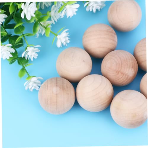 VILLCASE 10 Stück Massive Holzkugeln Ø Naturfarben DIY Bastelzubehör Holzperlen für Schmuck Holzfarbe Große Runde Kugeln für Kreative Handarbeiten und Dekorationen von VILLCASE