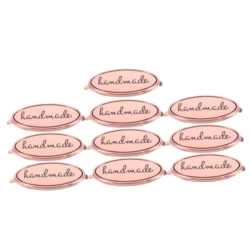 VILLCASE 10 Stück Metalletiketten Handgemachte Tags für Diy Projekte Roségold Oval Labels mit Unterlegscheiben für Einfache Anbringung an Kleidung Taschen Jeans und Schuhen VILLCASE 10 Stück Metalletiketten Handgemachte Tags für Diy Projekte Roségold Oval Labels mit Unterlegscheiben für Einfache Anbringung an Kleidung Taschen Jeans und Schuhen von VILLCASE