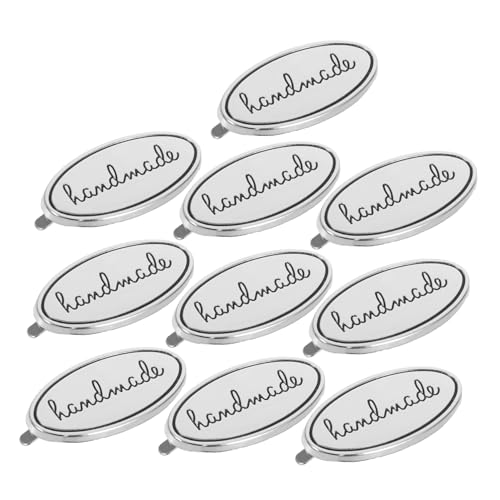 VILLCASE 10 Stück Oval Metalltags mit Unterlegscheiben Handgefertigte Etiketten für Diy Projekte Taschen Kleidung Jeans und Schuhe für Kreative Dekorationen von VILLCASE
