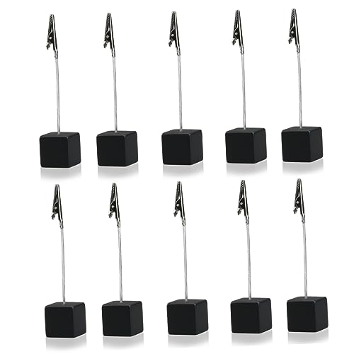 VILLCASE 10 Stück Teiliges Cube Basis Memo Clip Schwarze Notizhalter für Büro und Zuhause für Dokumente und Fotos aus Kompakte Lösung für von VILLCASE