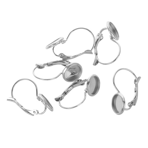 VILLCASE 10 Stück Teiliges Edelstahl Ohrhaken mit Runden Schmuckrohlingen Langlebige DIY Ohrring Basis für Handgefertigte Schmuckherstellung Bequemer Sitz und Vielseitig Einsetzbar von VILLCASE
