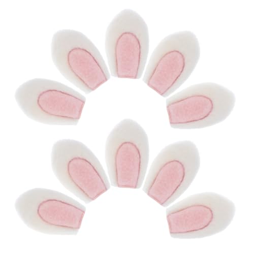 VILLCASE 10 Stück Teiliges Plüsch-tierohren Weiß Flauschige Hasenohren für DIY Cosplay Kuscheltiere Zubehör Ersatzohren für Haarclips und Kopfband Charmante Bastelaccessoires für Kostüme von VILLCASE
