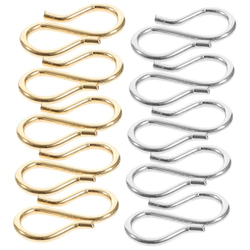 VILLCASE 10 Stück Teiliges S haken aus Edelstahl Langlebige Schmuckverbinder für DIY Armbänder und Halsketten Rostfrei Kratzfest Kompakt für Handarbeiten und Schmuckherstellung von VILLCASE