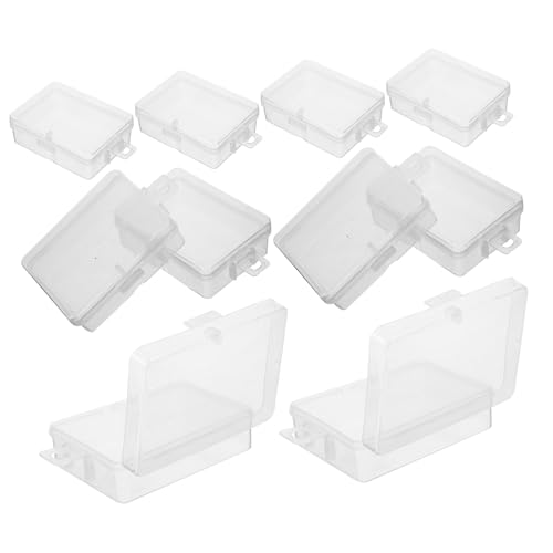 VILLCASE 10 Stück Teiliges Transparente Mini aufbewahrungsboxen mit Schlossverschluss Kleine Organizer für Schmuck Perlen Ringe und Kleinteile Stapelbar Klarer Sichtschutz für Zuhause und VILLCASE 10 Stück Teiliges Transparente Mini aufbewahrungsboxen mit Schlossverschluss Kleine Organizer für Schmuck Perlen Ringe und Kleinteile Stapelbar Klarer Sichtschutz für Zuhause und von VILLCASE