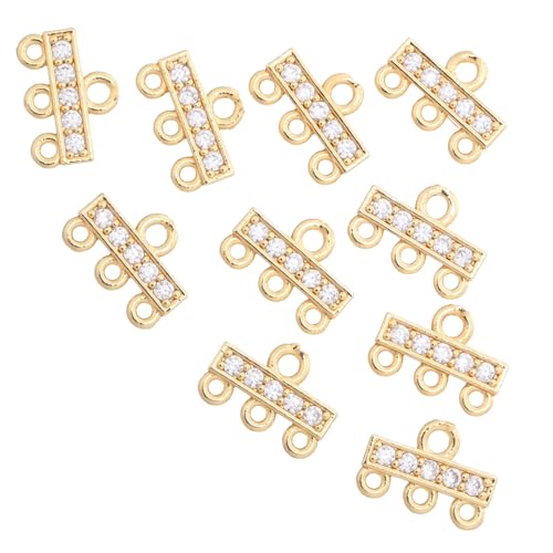 VILLCASE 10 Stück Teiliges Vergoldete Zirkonia Mehrfach-perlen Schmuckverbinder Mehrreihige Verschluss-connectoren für DIY Armband Halskette Sichere Endverschluss für Lagen-schmuck VILLCASE 10 Stück Teiliges Vergoldete Zirkonia Mehrfach-perlen Schmuckverbinder Mehrreihige Verschluss-connectoren für DIY Armband Halskette Sichere Endverschluss für Lagen-schmuck von VILLCASE