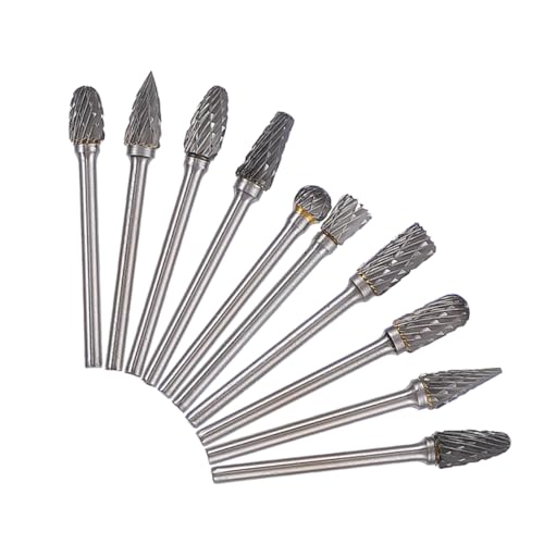 VILLCASE 10 Stück Teiliges Wolframkarbid Rotary Burr Set Doppelschnitt Hochpräzise Fräser für Metall Holz Gravur und Polieren Geeignet für Bohrmaschinen und Schleifwerkzeuge VILLCASE 10 Stück Teiliges Wolframkarbid Rotary Burr Set Doppelschnitt Hochpräzise Fräser für Metall Holz Gravur und Polieren Geeignet für Bohrmaschinen und Schleifwerkzeuge von VILLCASE