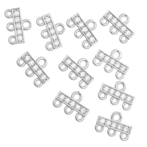 VILLCASE 10 Stück Vergoldete Zirkonia Mehrfachloch Verbinder Schmuckverschluss für Halsketten und Armbänder Langlebiger Metallverschluss Eleganter Separator für DIY Schmuckherstellung VILLCASE 10 Stück Vergoldete Zirkonia Mehrfachloch Verbinder Schmuckverschluss für Halsketten und Armbänder Langlebiger Metallverschluss Eleganter Separator für DIY Schmuckherstellung von VILLCASE