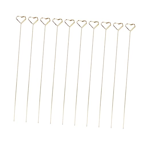 VILLCASE 10 Stück valentinstag karte Memo-Clip herzförmige jubiläumskarte anniversary card Blumenstraußhalter für Verpackungsmaterial aus Kunststoff Plastik Golden von VILLCASE