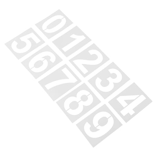 VILLCASE 10-teiliges Zahlenschablonen-set: 0–9, Wiederverwendbare Adressnummern-malschablonen, Sprühfarbe, Digitale Vorlagen Für, Briefkasten, Schilder, Haus von VILLCASE