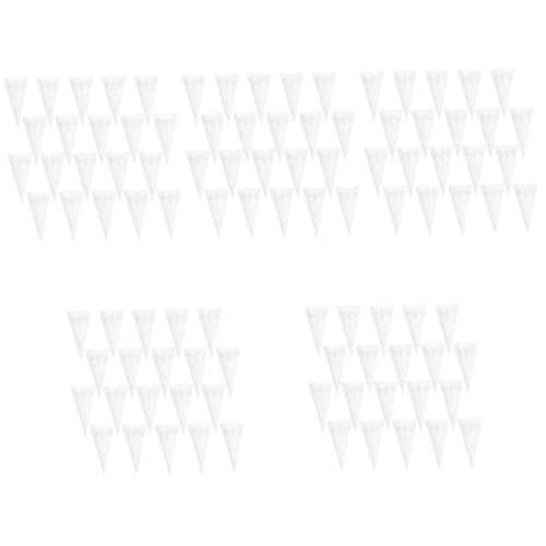 VILLCASE 100 Stk Papierbrunnen Doppelseitiges Klebeband Eiscreme-dekor Konfetti- Konfetti Blütenblatt Blütenkegel Papier Halter Für Konfettikegel Weiß Blumenpapier Hochzeit von VILLCASE