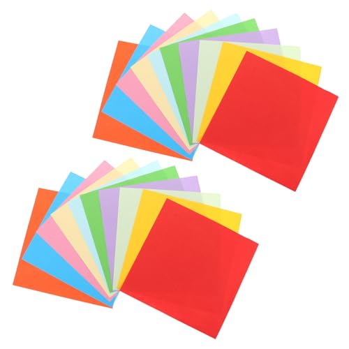 VILLCASE 100 Stück Buntes Faltpapier für Basteln für Diy Projekte Origami Kraniche und Scrapbooking Farben Gemischt von VILLCASE