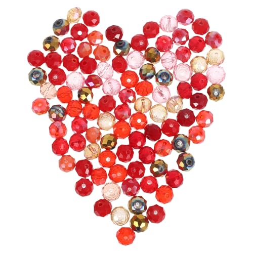 VILLCASE 100 Stück Charm Perlen für Armbänder und Girlanden Hochwertige Facettierte Glasabstandshalter Rot Fade Resistent VILLCASE 100 Stück Charm Perlen für Armbänder und Girlanden Hochwertige Facettierte Glasabstandshalter Rot Fade Resistent von VILLCASE