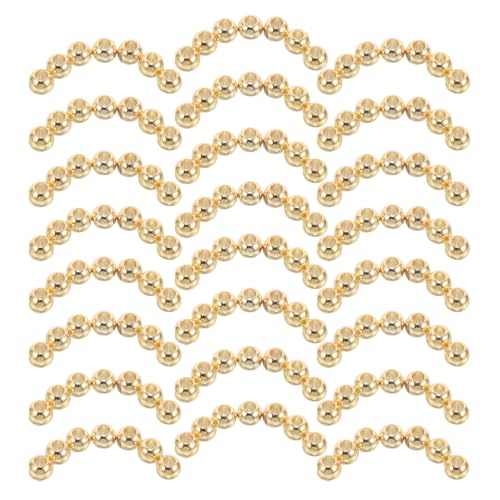 VILLCASE 100 Stück Glatte Runde Metallperlen für Diy Armbänder und Schmuckherstellung Goldene Perlen für Kreative Designs VILLCASE 100 Stück Glatte Runde Metallperlen für Diy Armbänder und Schmuckherstellung Goldene Perlen für Kreative Designs von VILLCASE