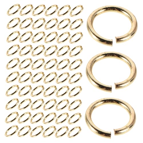 VILLCASE 100 Stück Handgefertigte Schmuckmaterialien Schmuckfunde Bastelschmuck Vorräte Schmuckverschlüsse Ketten Verbinden Ringe Ohrring Perlenreifen Schmuckzubehör Golden Metall von VILLCASE