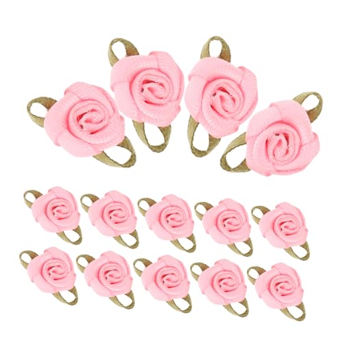 VILLCASE 100 Stück Handgemachte Blumenbänder für Haarschmuck Diy Projekte Kleidung und Festliche Dekorationen Elegantes Design Polyester mit Blättern von VILLCASE