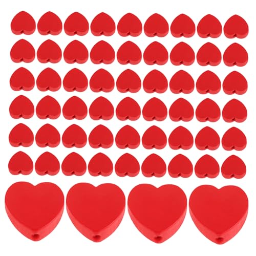 VILLCASE 100 Stück Herzförmige Holzperlen Groß Valentinstag Perlen Für DIY Schmuckherstellung Armbänder Charms Zubehör Naturholz Anhänger Rot VILLCASE 100 Stück Herzförmige Holzperlen Groß Valentinstag Perlen Für DIY Schmuckherstellung Armbänder Charms Zubehör Naturholz Anhänger Rot von VILLCASE