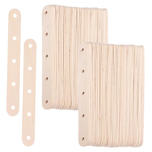VILLCASE 100 Stück Holz-Bastelstäbchen mit Löchern, Cake-Pop-Sticks für DIY Eis Lutscher Leckereien von VILLCASE