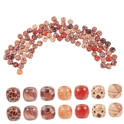 VILLCASE 100 Stück Holzperlen für Haare Dreadlock Schmuck Bunte Haarsträhnen Einflechten DIY Haarperlen für Zöpfe Schmuck Zubehör Holzperlen zum Basteln und Flechten VILLCASE 100 Stück Holzperlen für Haare Dreadlock Schmuck Bunte Haarsträhnen Einflechten DIY Haarperlen für Zöpfe Schmuck Zubehör Holzperlen zum Basteln und Flechten von VILLCASE