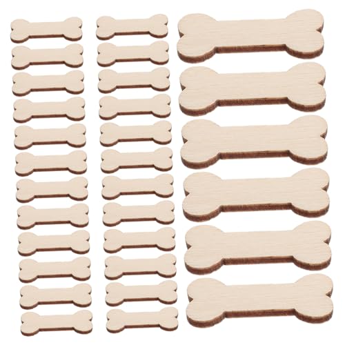 VILLCASE 100 Stück Knochen Dekorative Holzstücke Hundebasteln Dekorative Ausschnitte Holzspäne Geformte Verzierungen Ornament Holzscheiben Holzornamente Dekoration Holzdekor von VILLCASE
