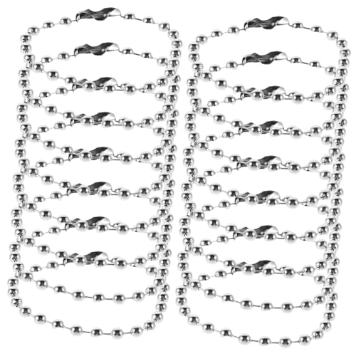VILLCASE 100 Stück Kugelkette Silber Perlenkette mit Passenden Verbindungsstücken für Diy Schmuck Armbänder und Schlüsselanhänger Langlebige Elektroplattierung VILLCASE 100 Stück Kugelkette Silber Perlenkette mit Passenden Verbindungsstücken für Diy Schmuck Armbänder und Schlüsselanhänger Langlebige Elektroplattierung von VILLCASE