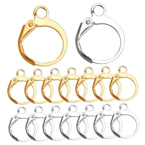 VILLCASE 100 Stück Ohrring Haken Edelstahl DIY Schmuckzubehör für Damen und Mädchen Goldfarbene und Silberfarbene Ohrhaken Langlebig und Einfach zu Befestigen zum Selbermachen von VILLCASE 100 Stück Ohrring Haken Edelstahl DIY Schmuckzubehör für Damen und Mädchen Goldfarbene und Silberfarbene Ohrhaken Langlebig und Einfach zu Befestigen zum Selbermachen von von VILLCASE