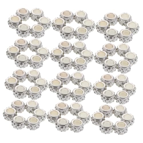 VILLCASE 100 Stück Perlen Mit Großen Löchern: Strass-abstandshalterperlen Zur Schmuckherstellung, Armband, Halskette, Stiftanhänger – Bastelbedarf VILLCASE 100 Stück Perlen Mit Großen Löchern: Strass-abstandshalterperlen Zur Schmuckherstellung, Armband, Halskette, Stiftanhänger – Bastelbedarf von VILLCASE