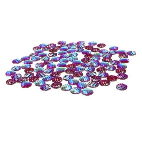 VILLCASE 100 Stück Runde Meerjungfrauen Schuppen Charms Glatte Diy Bastelaccessoires für Schmuckherstellung von VILLCASE