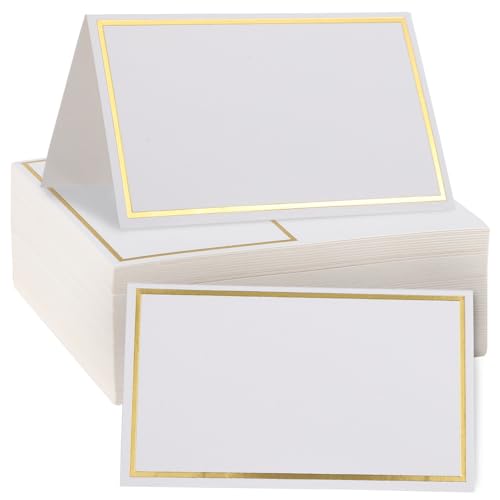 VILLCASE 100 Stück Tischkarten Hochzeit Platzkarten Blanko Karten mit Goldprägung Elegante Tischdekoration für Geburtstag Party Buffet Reserviert Schilder VILLCASE 100 Stück Tischkarten Hochzeit Platzkarten Blanko Karten mit Goldprägung Elegante Tischdekoration für Geburtstag Party Buffet Reserviert Schilder von VILLCASE