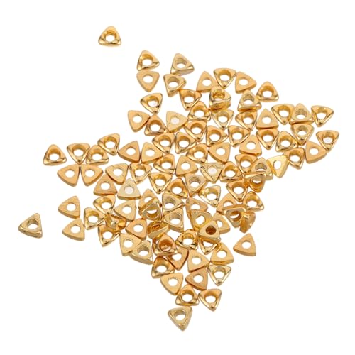 VILLCASE 100 Stück Vergoldete Perlen Armband Dreiecksperlen Armbandherstellung Dreiecksperlen Perlen Mit Großem Loch Dreiecksform Abstandsperlen Goldperlen Abstandshalter Lose von VILLCASE