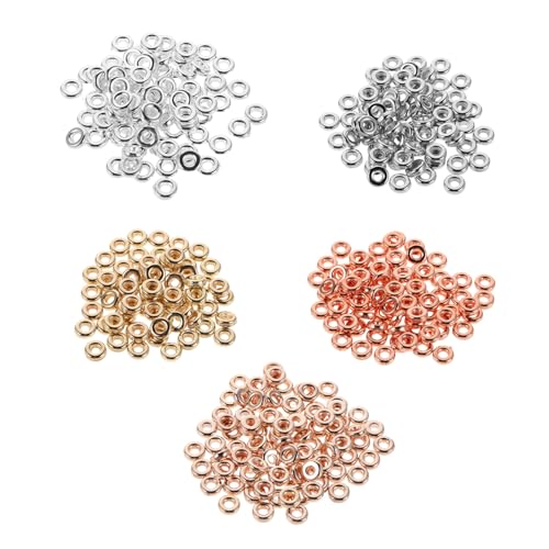 VILLCASE 1000 Stück Teiliges Flache Runde Spacer perlen aus Metall für Schmuckherstellung Leichte Glatte Abstandsperlen in Gold Silber Roségold Kupfer für DIY Armbänder und Halsketten VILLCASE 1000 Stück Teiliges Flache Runde Spacer perlen aus Metall für Schmuckherstellung Leichte Glatte Abstandsperlen in Gold Silber Roségold Kupfer für DIY Armbänder und Halsketten von VILLCASE