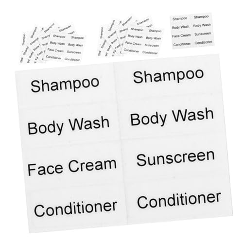 VILLCASE 12 Blatt Reiseetiketten für Kosmetikflaschen Selbstklebende Badezimmeretiketten für Shampoo Conditioner und Toilettenartikel für Organisation von Reisebehältern VILLCASE 12 Blatt Reiseetiketten für Kosmetikflaschen Selbstklebende Badezimmeretiketten für Shampoo Conditioner und Toilettenartikel für Organisation von Reisebehältern von VILLCASE