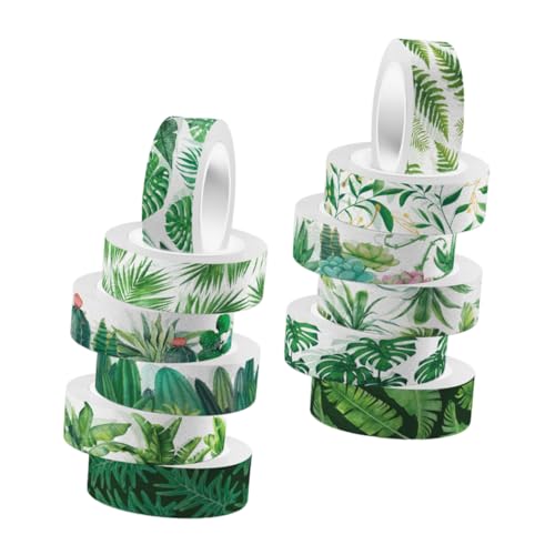 VILLCASE 12 Rollen Pflanzenband Dekoration dekorative Bandblätter farbig Zeitschriftenzubehör dekoratives Klebeband Grüne Washi-Tapes kawaii Washi-Klebeband Aufkleber VILLCASE 12 Rollen Pflanzenband Dekoration dekorative Bandblätter farbig Zeitschriftenzubehör dekoratives Klebeband Grüne Washi-Tapes kawaii Washi-Klebeband Aufkleber von VILLCASE