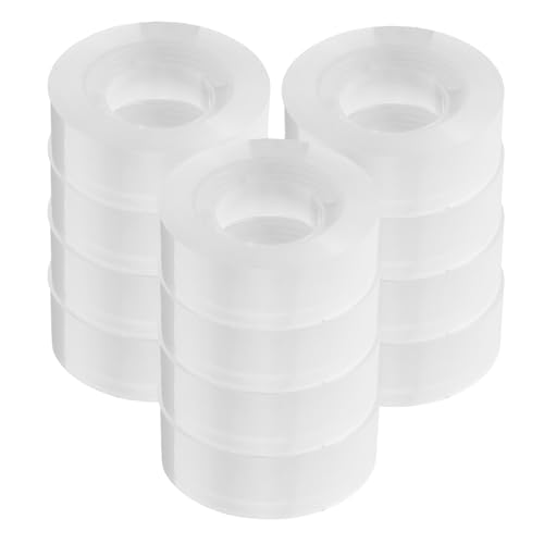 VILLCASE 12 Rollen Transparentes Klebeband Stark Haftendes Paketklebeband für Büro Schule und Verpackungsprojekte Versiegeln von Umschlägen und Reparieren von Dokumenten von VILLCASE