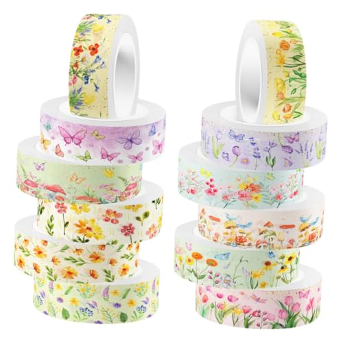 VILLCASE 12 Rollen Transparentes Washi-Tape Planer Tape Washi -Bänder DIY Klebeband Tagebuchband Notizbuch DIY Washi Tape Bastelband Klebeband für Scrapbooking Aufkleber von VILLCASE