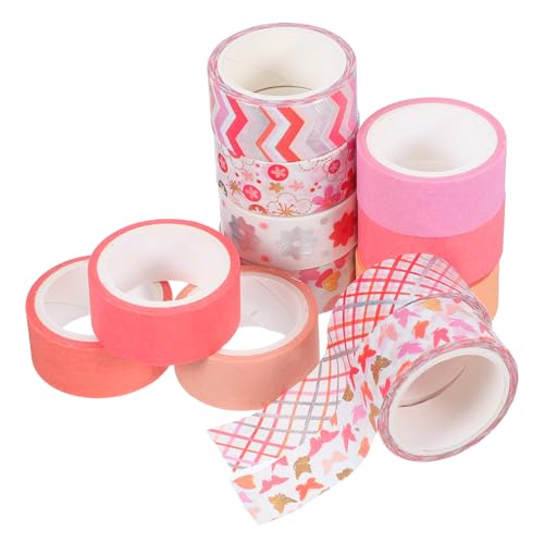VILLCASE 12 Rollen Washi-tape Bastelband Dekorative Washi-klebebänder Zeitschriftenzubehör Scrapbooking Tape Scrapbooking Washi Tape Bedrucktes Band Buch Washi Tape Handkontoband Papier von VILLCASE