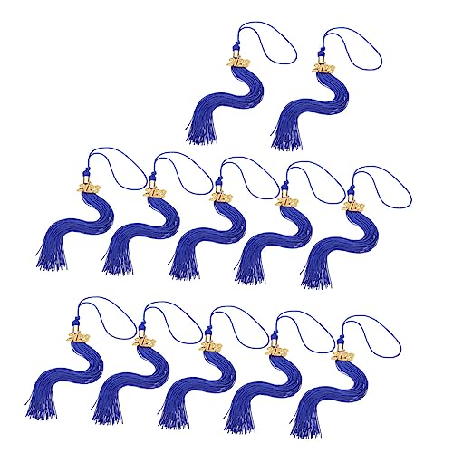 VILLCASE 12 Stück 2023 Abschluss -Quasten -Dekoration Grad Abschluss Quasten Abschlussfeier Dekorationen Party Dekorative Quasten Abschlusskappe Quasten Polyester Blue von VILLCASE