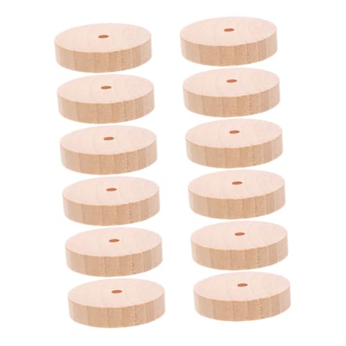 VILLCASE 12 Stück Diy Miniaturfahrzeuge Bastelmodell Holzräder für Spielzeugautos Ersatzteile für Holzbauprojekte Kompatibel mit Verschiedenen Modellen von VILLCASE