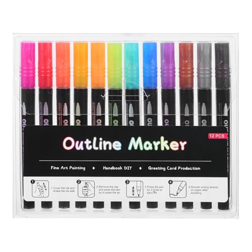 VILLCASE 12 Stück Glitzer Marker Stifte Metallic Farben Wasserbasierte für Erwachsene für Diy Bastelprojekte Grußkarten und Geburtstagseinladungen VILLCASE 12 Stück Glitzer Marker Stifte Metallic Farben Wasserbasierte für Erwachsene für Diy Bastelprojekte Grußkarten und Geburtstagseinladungen von VILLCASE