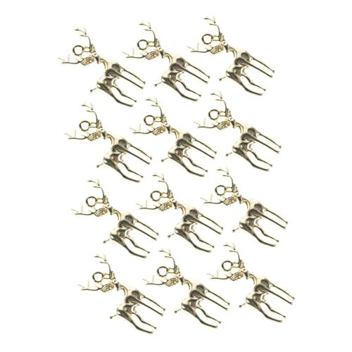 VILLCASE 12 Stück Hirsch Schmuckzubehör Für Selbstgemachten Schmuck Anhänger Zubehör DIY Ohrring Zubehör Bezauberndes Anhänger Zubehör Ohrhänger Zubehör Goldene Legierung von VILLCASE