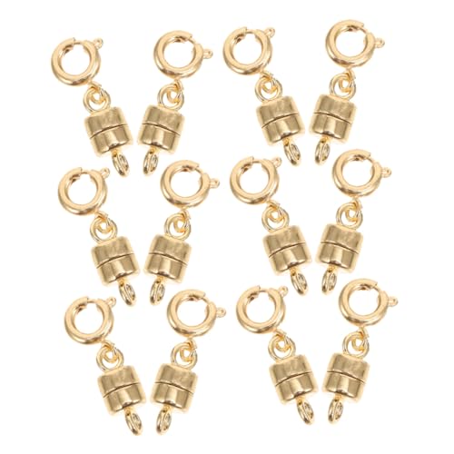 VILLCASE 12 Stück Magnetischer Schmuckverschluss aus Goldfarbenen Ketten Armbandverschlüssen mit Starken Magneten Einfach zu Tragen und Sicher Haltend für Halsketten Armbänder und VILLCASE 12 Stück Magnetischer Schmuckverschluss aus Goldfarbenen Ketten Armbandverschlüssen mit Starken Magneten Einfach zu Tragen und Sicher Haltend für Halsketten Armbänder und von VILLCASE