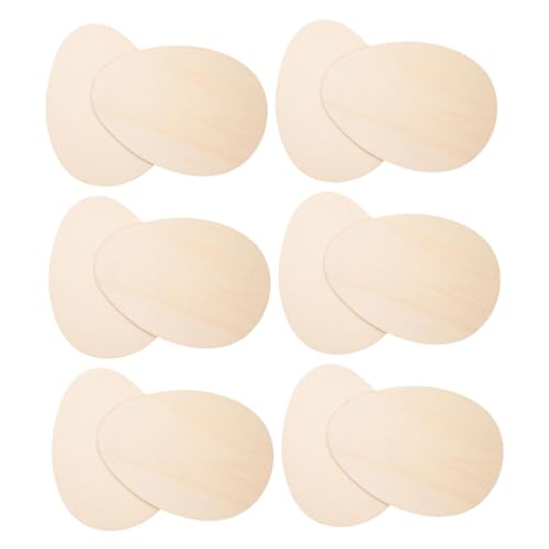 VILLCASE 12 Stück Ostereier Osterhandwerk Dekoration Bastelbedarf Für Ostern Osterdekoration Aus Hackschnitzeln Unfertige Eiförmige Ausschnitte Osterei Ornamente Eierausschnitte Holz Beige von VILLCASE