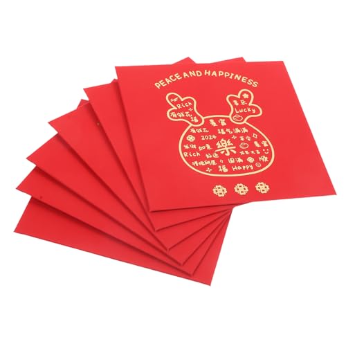 VILLCASE 12 Stück Roter Umschlag zum Jahr des Drachen roter Geldumschlag Umschläge zum Jahr des Drachen Vorabend Traditionelle chinesische rote Umschläge Traditionelle Glücksbeutel Papier von VILLCASE
