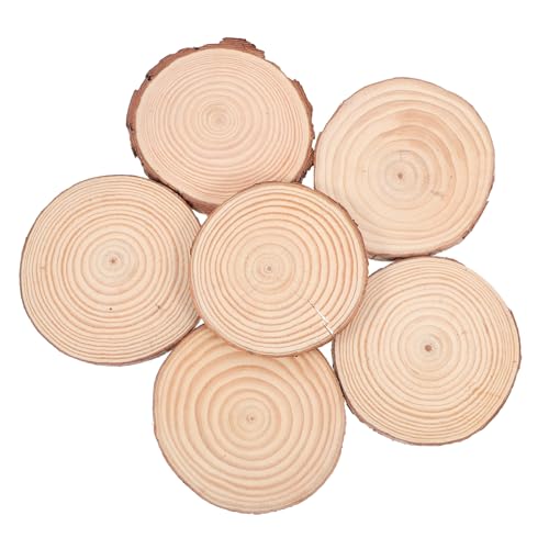 VILLCASE 12 Stück Runde Holzscheiben Unbehandelt Natürliche Holzscheiben für Diy Handwerk Basteln Dekoration Hochzeit von VILLCASE