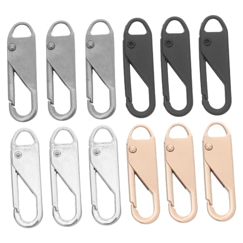VILLCASE 12 Stück Teiliges Abnehmbare Reißverschluss Zipper Legierung Federmechanisch Glatt Robust und Vielseitig für Taschen Jacken Koffer Ersatz Zipper Puller Schwarz Gold Gunmetal Silber VILLCASE 12 Stück Teiliges Abnehmbare Reißverschluss Zipper Legierung Federmechanisch Glatt Robust und Vielseitig für Taschen Jacken Koffer Ersatz Zipper Puller Schwarz Gold Gunmetal Silber von VILLCASE