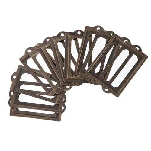 VILLCASE 12 Stück Teiliges Retro Vintage Metall Etikettenhalter Antiker Eisengestell für Möbel Geschenkboxen Einfach Montierbar Dekorativ und Vielseitig Einsetzbar von VILLCASE