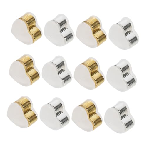 VILLCASE 12 Stück Teiliges Silikon Ohrringstopper Herzform Ohrstecker Verschluss in Gold und Weißgold Flexible Hautfreundliche Earring Backings für Sichere DIY Schmuckherstellung und von VILLCASE