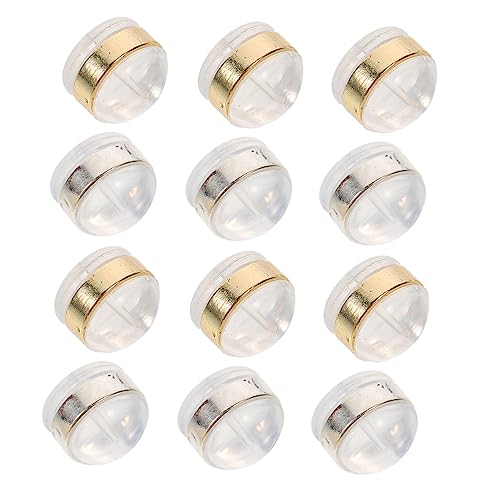 VILLCASE 12 Stück Teiliges Silikon Ohrstecker Verschlüsse Leichte Langlebige Ohrring Stopper Sichere Fixierung für Verschiedene Ohrringe Transparent und Goldfarben für Diy Schmuckzubehör von VILLCASE