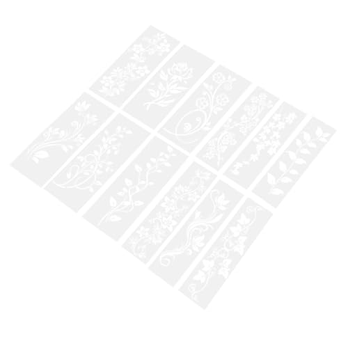 VILLCASE 12 Stück Wiederverwendbare Schablonen für Malerei Dekorative Blüten und Rankenmuster für Wände Möbel und Bastelprojekte für Kreative Heimdekoration VILLCASE 12 Stück Wiederverwendbare Schablonen für Malerei Dekorative Blüten und Rankenmuster für Wände Möbel und Bastelprojekte für Kreative Heimdekoration von VILLCASE