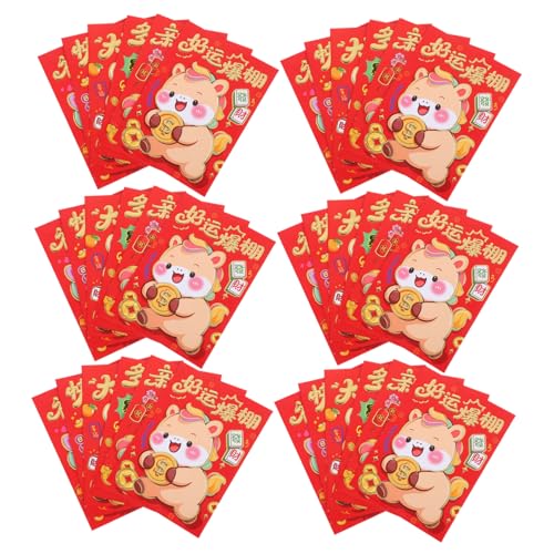 VILLCASE 120 Stück Jahr Des Pferdes Rote Umschläge mit Cartoon Pferd Design Stabile Papier Lucky Money Envelopes für Frühlingsfest Hochzeit Geburtstag Vielseitige Hong Bao VILLCASE 120 Stück Jahr Des Pferdes Rote Umschläge mit Cartoon Pferd Design Stabile Papier Lucky Money Envelopes für Frühlingsfest Hochzeit Geburtstag Vielseitige Hong Bao von VILLCASE